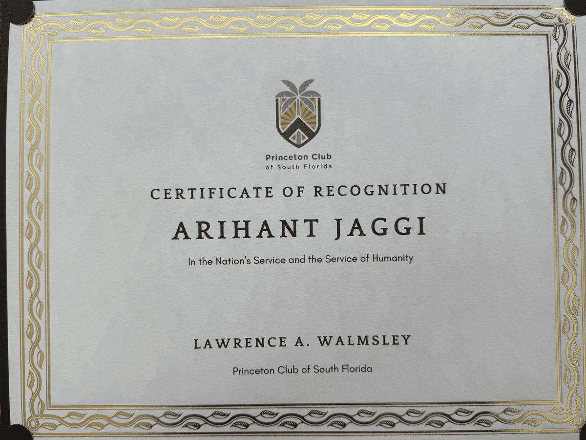 Certificate of Recognition