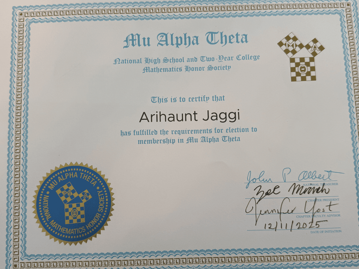 Mu Alpha Theta — Mathematics Honor Society